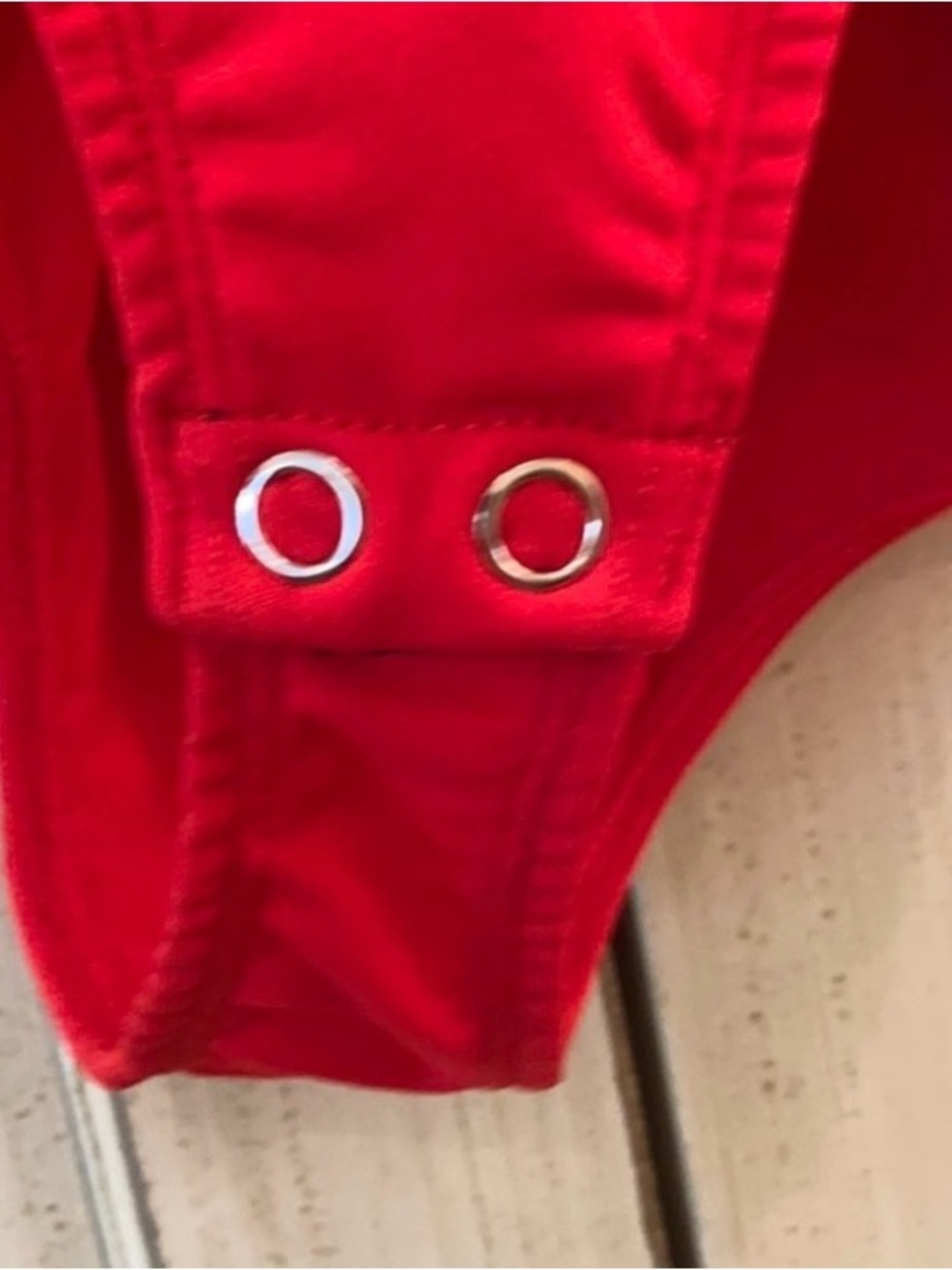 Motel Rocks Red Ruffle Off-the-Shoulder Bodysuit - Picture 3 of 4